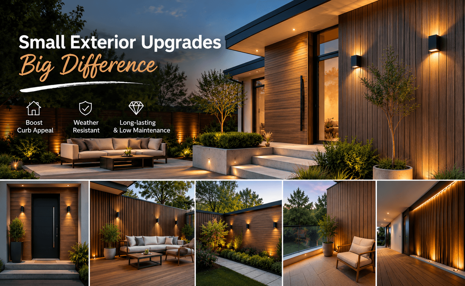 Small Exterior Upgrade Ideas with Wall Cladding