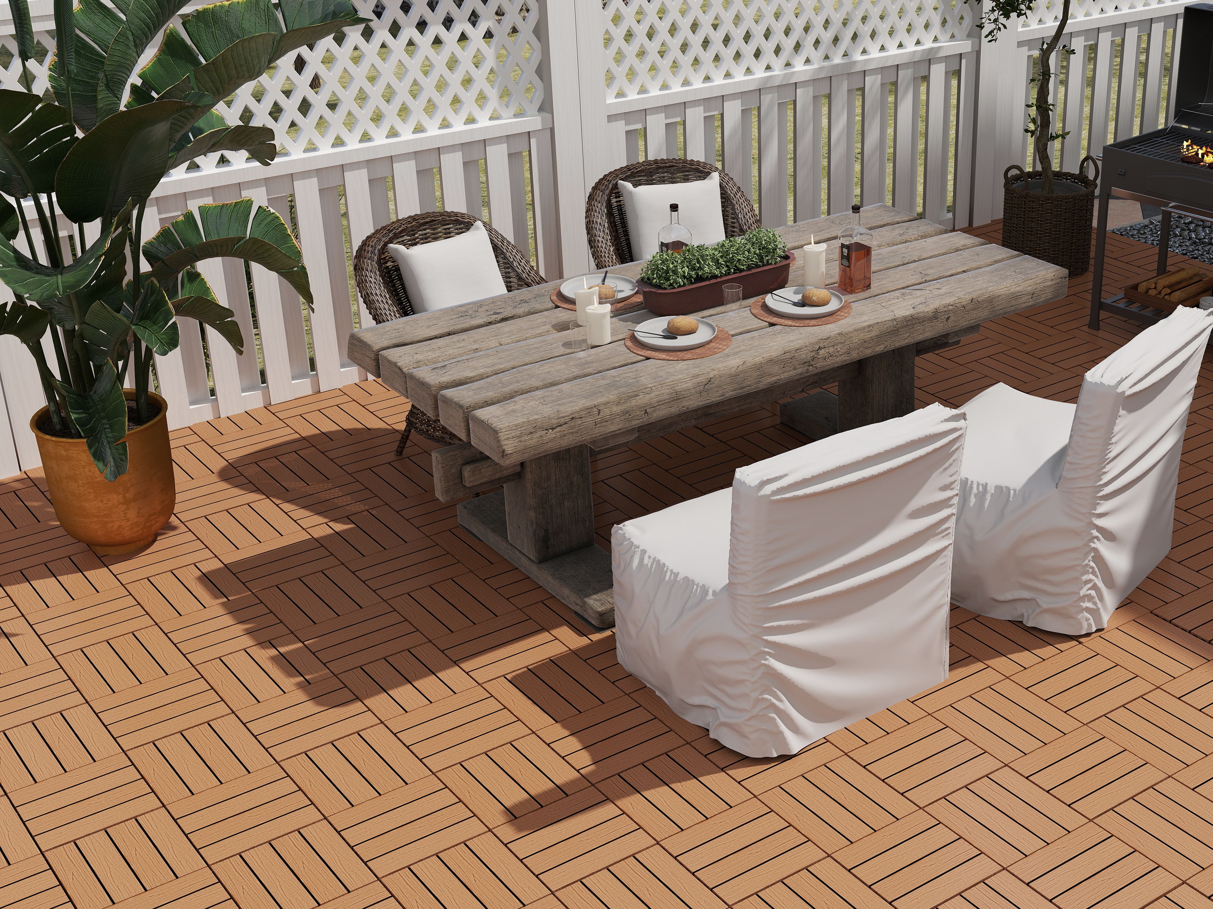 Small Outdoor Space Ideas with DIY Deck Tiles