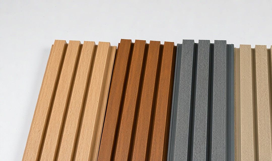 WPC fluted wall cladding panels in five color options