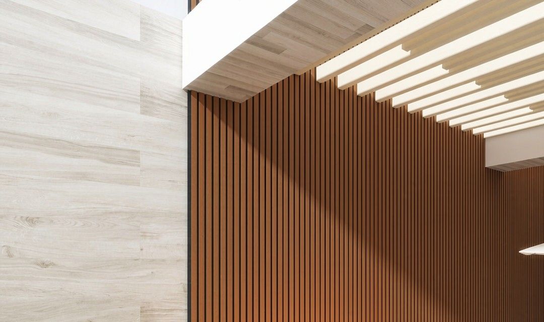 Outdoor garden feature wall built with WPC wall panels