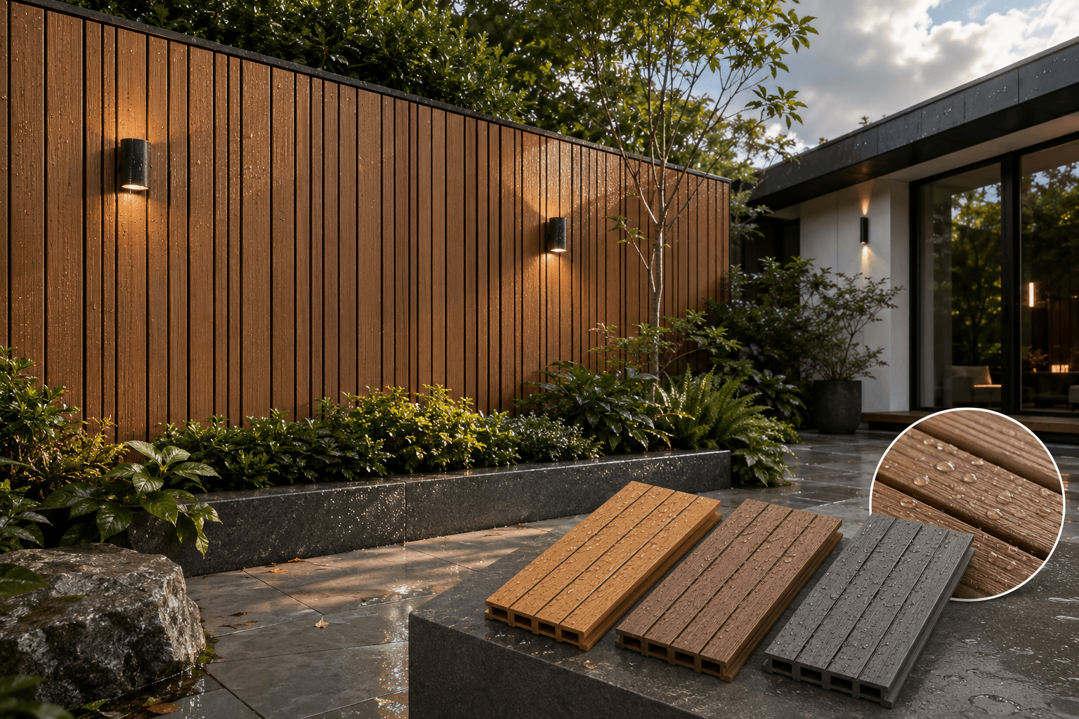 WPC wall cladding outdoor performance with weather-resistant finishes and color options